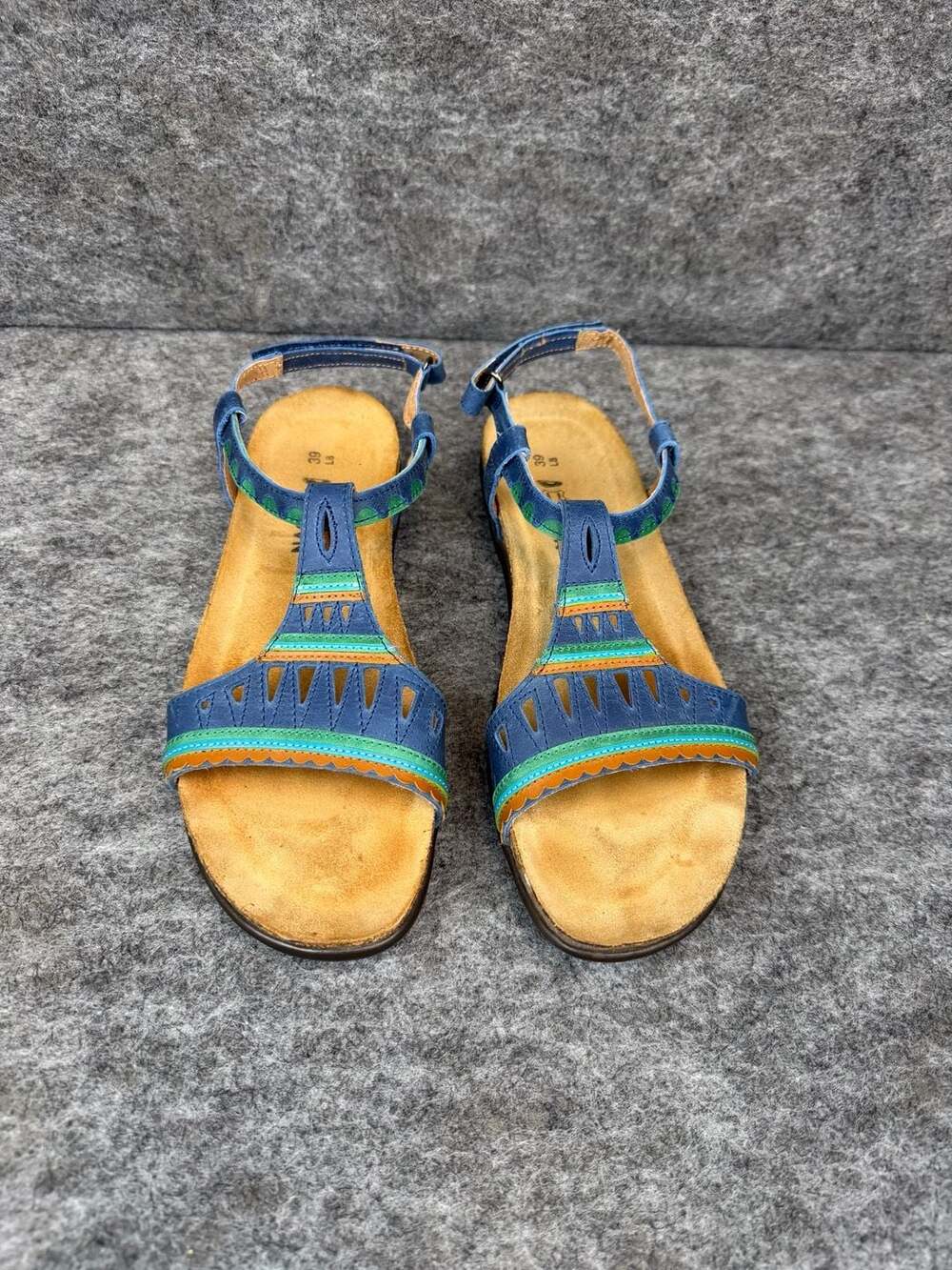 Naot Odelia Multicolored Leather Ankle Strap Sandals